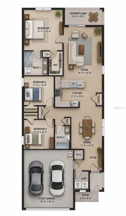 На продажу: $336,800 (3 спален, 2 ванн, 1516 Квадратных фут)
