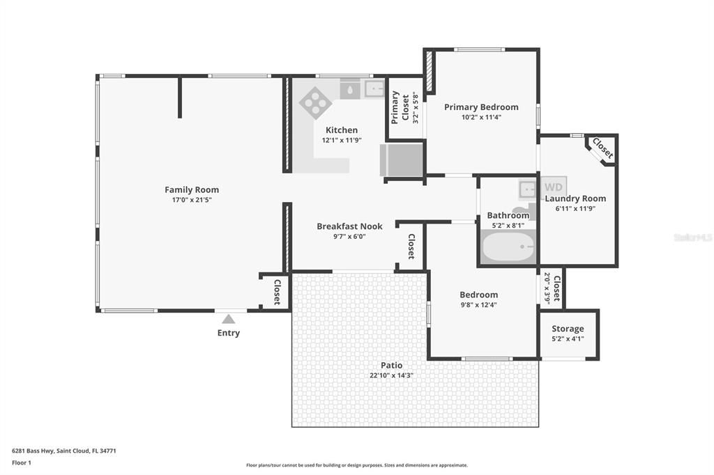 For Sale: $205,000 (2 beds, 1 baths, 863 Square Feet)