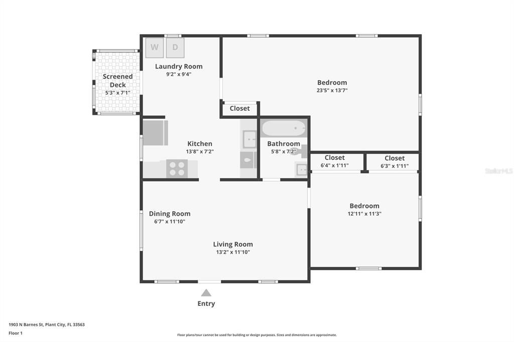 На продажу: $265,000 (2 спален, 1 ванн, 964 Квадратных фут)