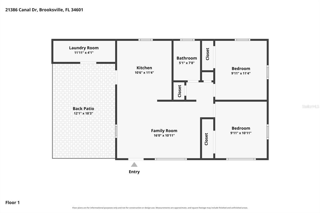 For Sale: $189,000 (2 beds, 1 baths, 720 Square Feet)