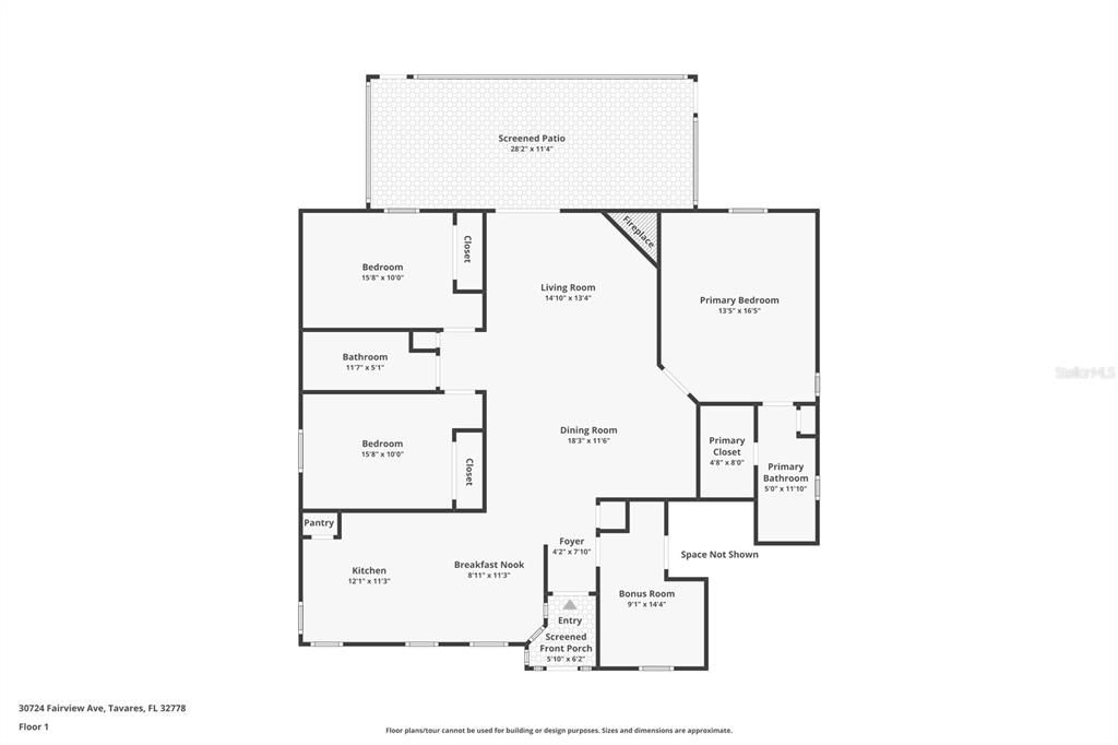 На продажу: $325,000 (3 спален, 2 ванн, 1541 Квадратных фут)
