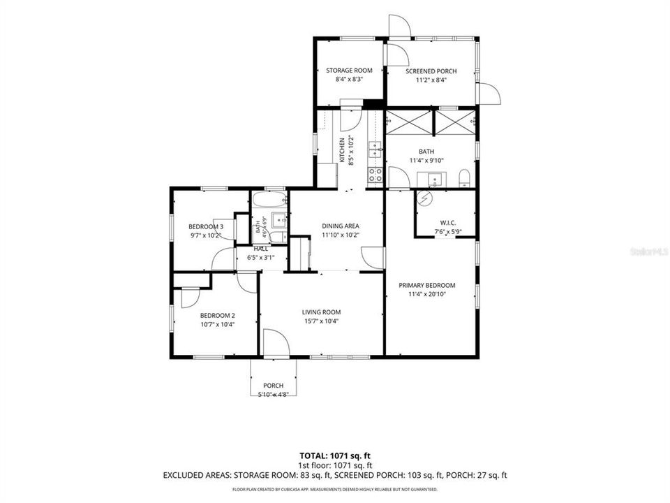 На продажу: $179,900 (2 спален, 1 ванн, 1130 Квадратных фут)