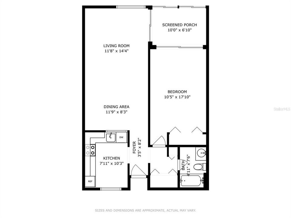 На продажу: $119,900 (1 спален, 1 ванн, 682 Квадратных фут)