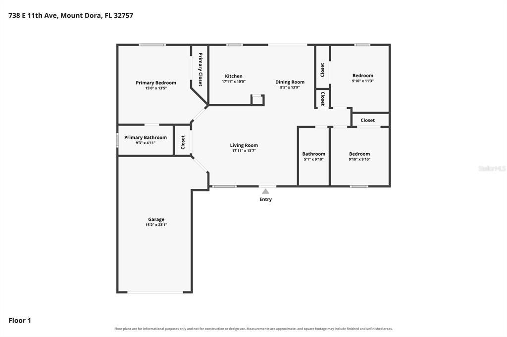 For Sale: $315,000 (3 beds, 2 baths, 1110 Square Feet)