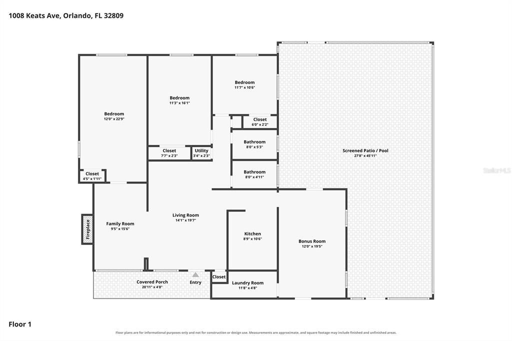 На продажу: $355,000 (3 спален, 2 ванн, 1698 Квадратных фут)