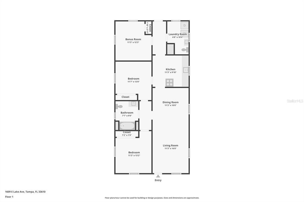 На продажу: $270,000 (2 спален, 1 ванн, 1152 Квадратных фут)