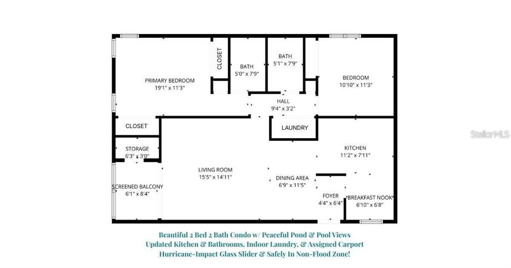 For Sale: $199,900 (2 beds, 2 baths, 1000 Square Feet)