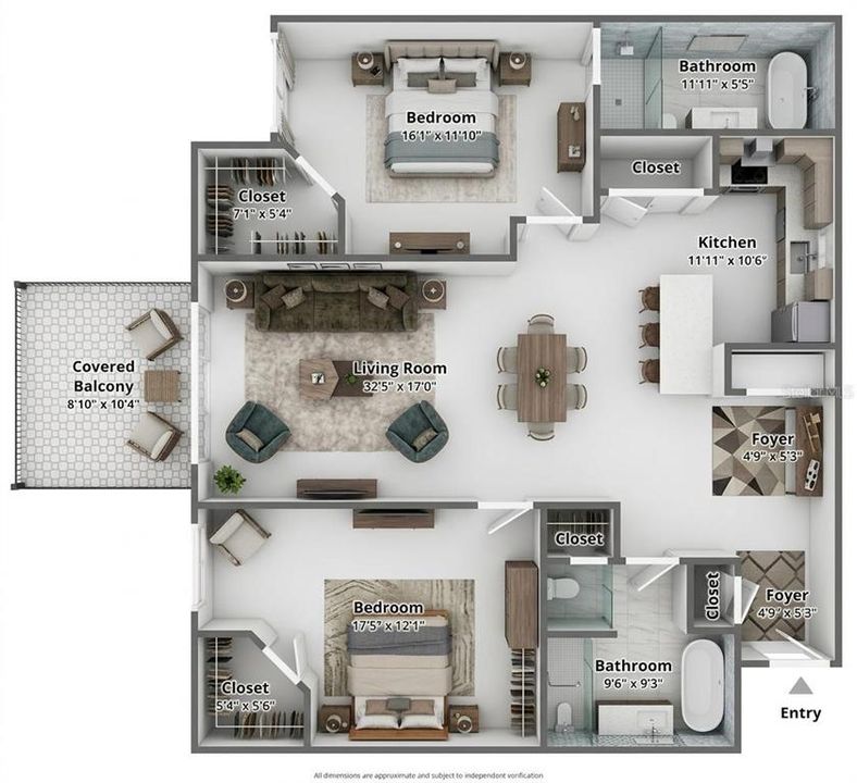 For Rent: $1,800 (2 beds, 2 baths, 1140 Square Feet)