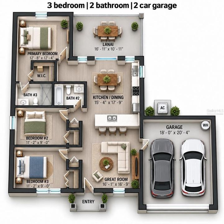 For Sale: $284,900 (3 beds, 2 baths, 1088 Square Feet)