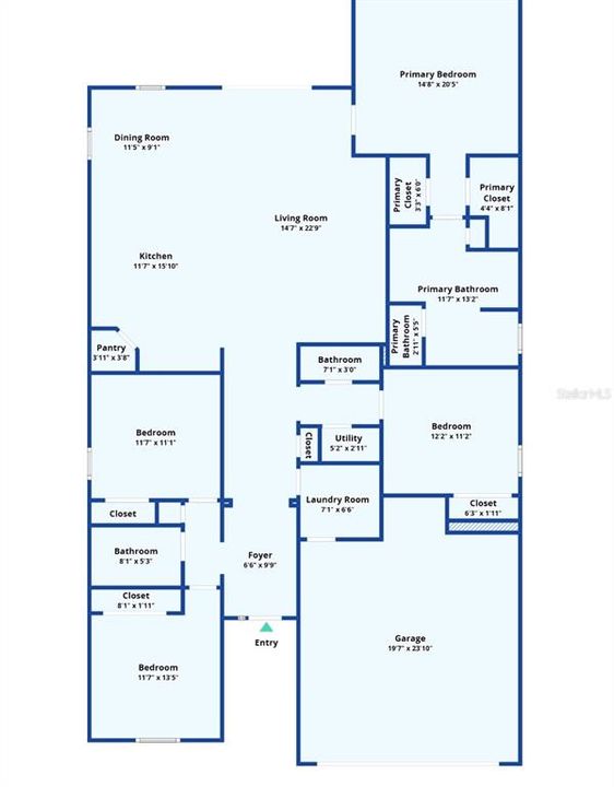На продажу: $459,900 (4 спален, 2 ванн, 2041 Квадратных фут)