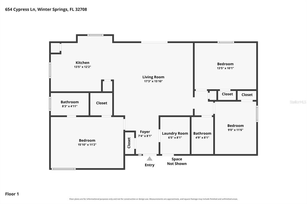 На продажу: $325,000 (3 спален, 2 ванн, 1201 Квадратных фут)