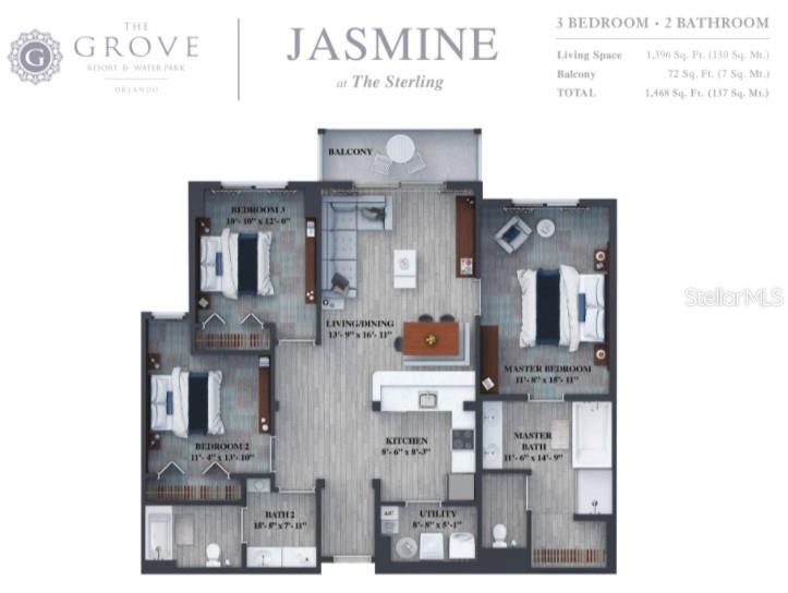 На продажу: $255,000 (3 спален, 2 ванн, 1396 Квадратных фут)