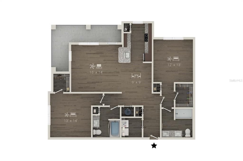 For Rent: $2,413 (2 beds, 2 baths, 1294 Square Feet)