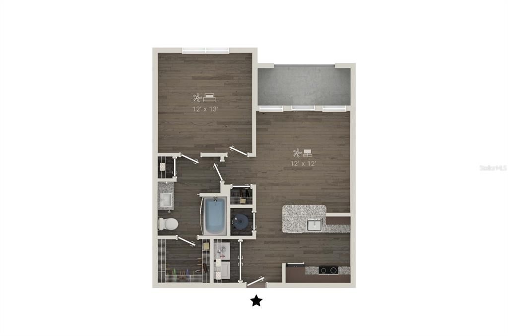 For Rent: $1,820 (1 beds, 1 baths, 684 Square Feet)