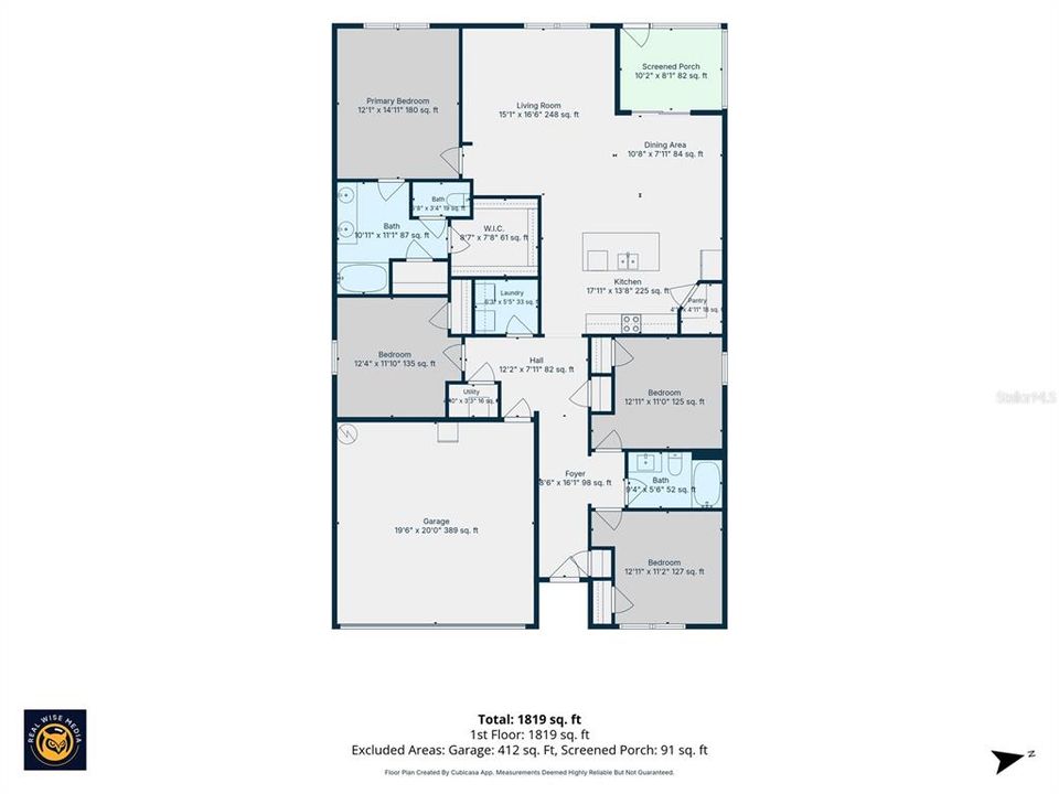 На продажу: $349,000 (4 спален, 2 ванн, 1830 Квадратных фут)