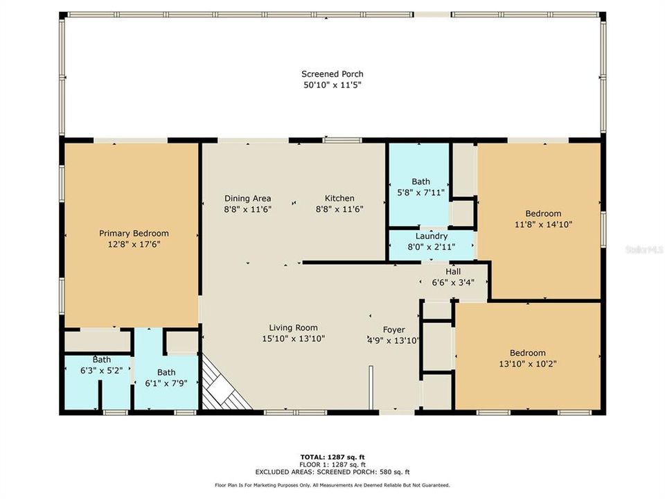 На продажу: $495,000 (3 спален, 2 ванн, 1352 Квадратных фут)