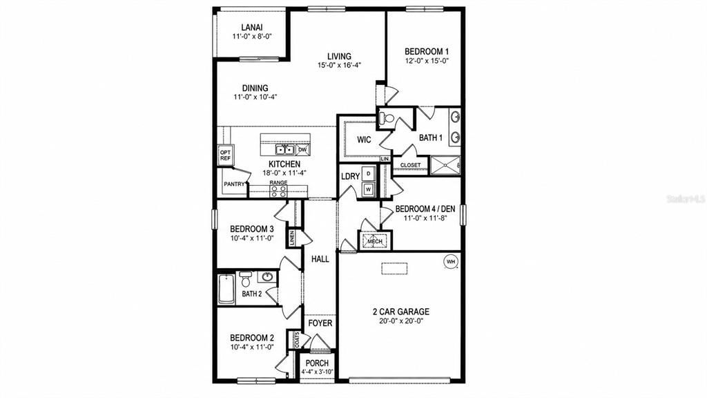 На продажу: $316,900 (4 спален, 2 ванн, 1846 Квадратных фут)