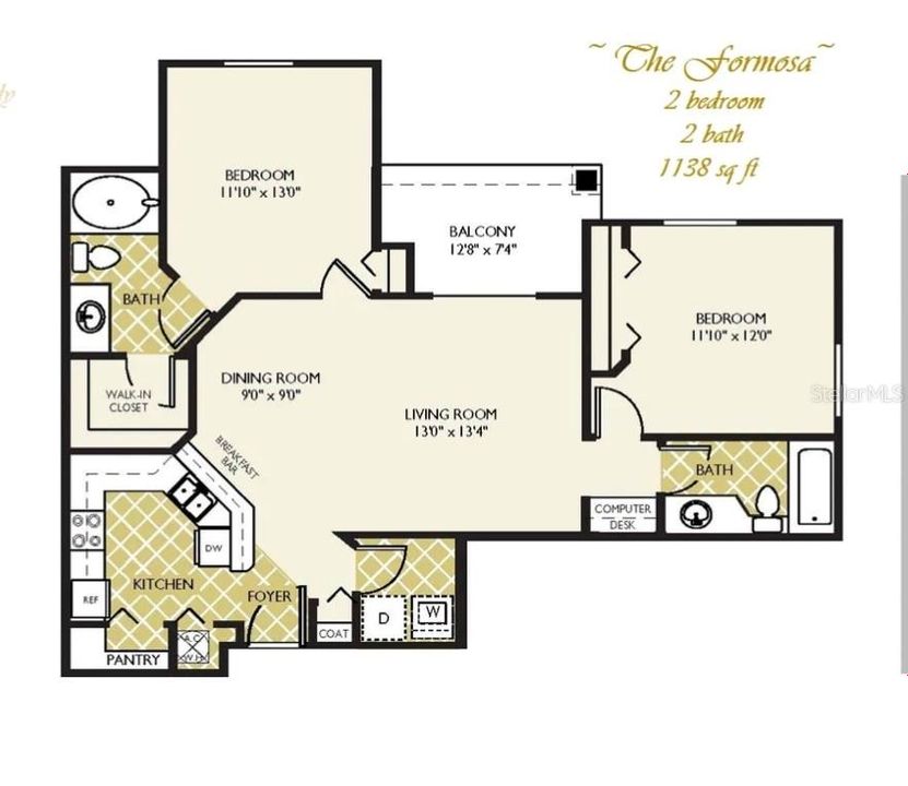 For Rent: $1,625 (2 beds, 2 baths, 1157 Square Feet)