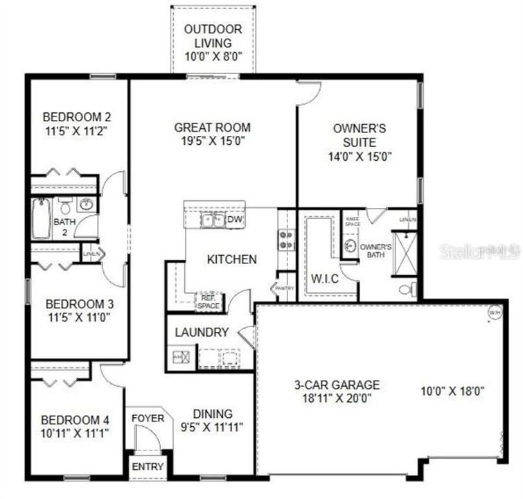 На продажу: $330,000 (4 спален, 2 ванн, 1806 Квадратных фут)