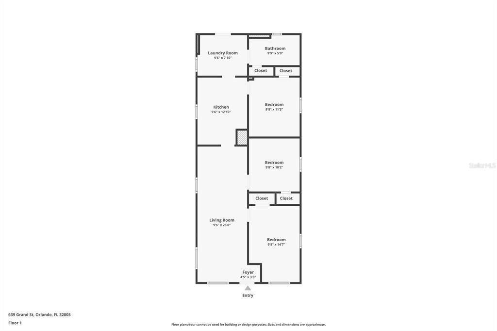 На продажу: $199,000 (3 спален, 1 ванн, 1008 Квадратных фут)