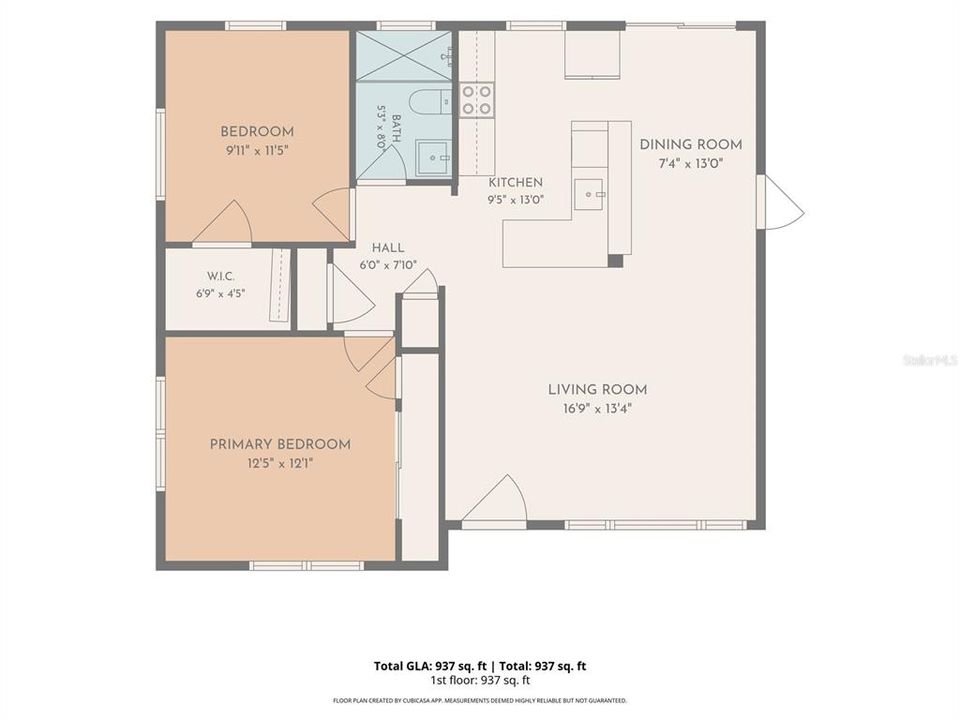 For Sale: $449,000 (2 beds, 1 baths, 956 Square Feet)