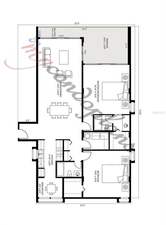 For Rent: $3,100 (2 beds, 2 baths, 1445 Square Feet)