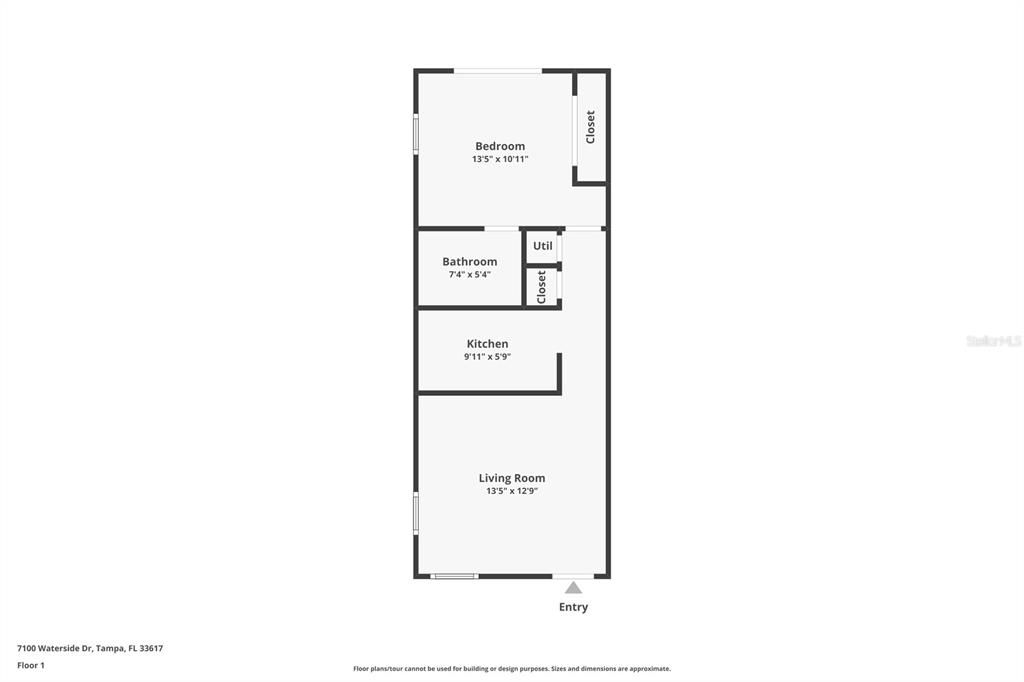 For Rent: $950 (1 beds, 1 baths, 504 Square Feet)