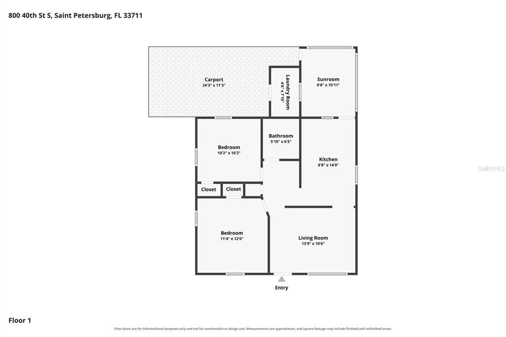 For Sale: $169,900 (2 beds, 1 baths, 650 Square Feet)