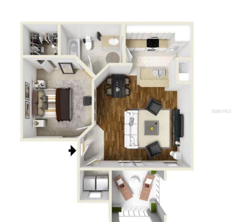 For Rent: $1,300 (1 beds, 1 baths, 535 Square Feet)