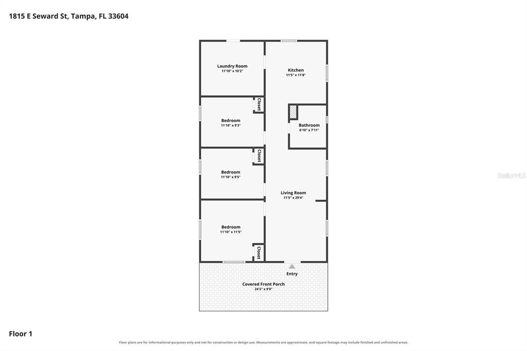 На продажу: $298,900 (3 спален, 1 ванн, 1032 Квадратных фут)