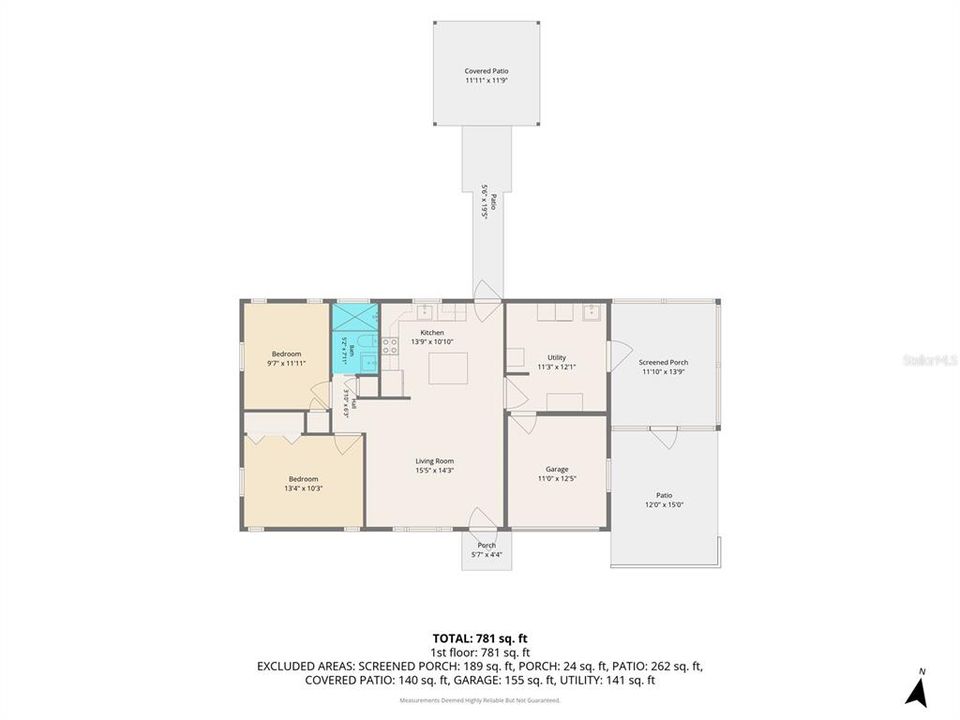 For Sale: $249,000 (2 beds, 1 baths, 780 Square Feet)