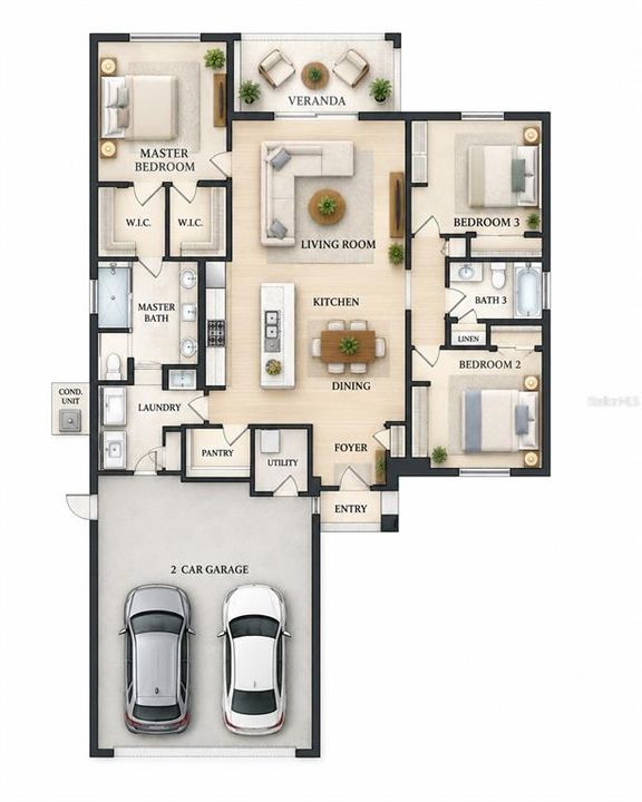 На продажу: $319,900 (3 спален, 2 ванн, 1484 Квадратных фут)