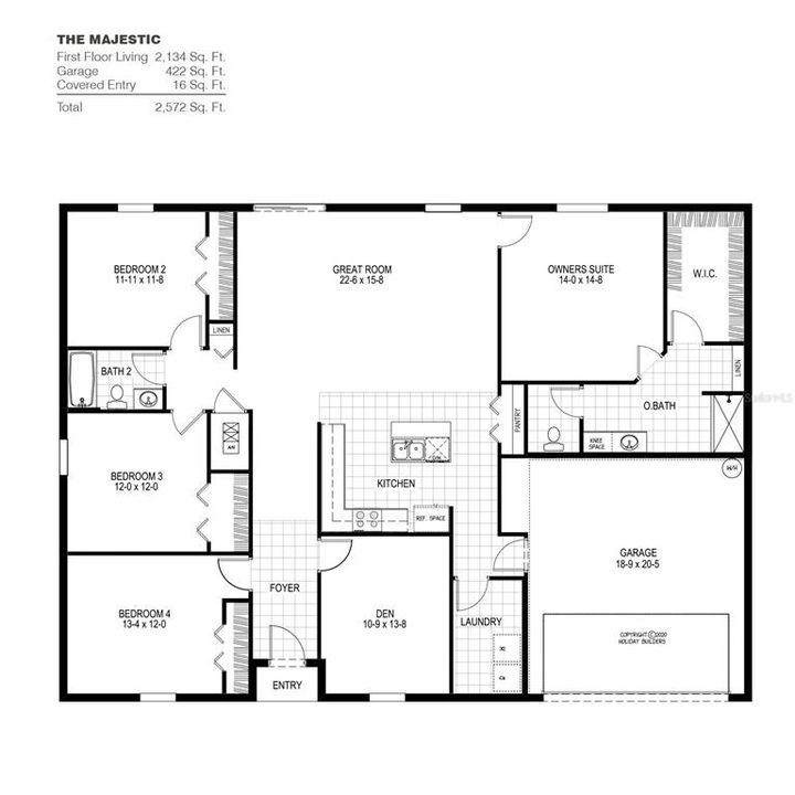 На продажу: $328,000 (4 спален, 2 ванн, 2134 Квадратных фут)