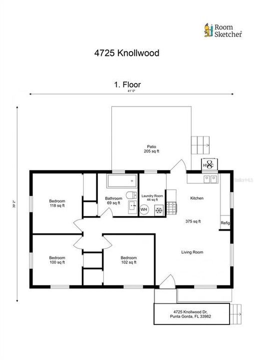 На продажу: $159,999 (3 спален, 1 ванн, 912 Квадратных фут)