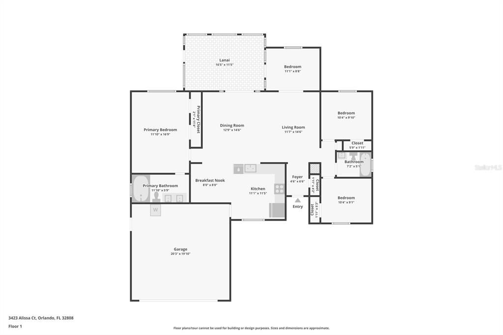 На продажу: $349,000 (4 спален, 2 ванн, 1662 Квадратных фут)