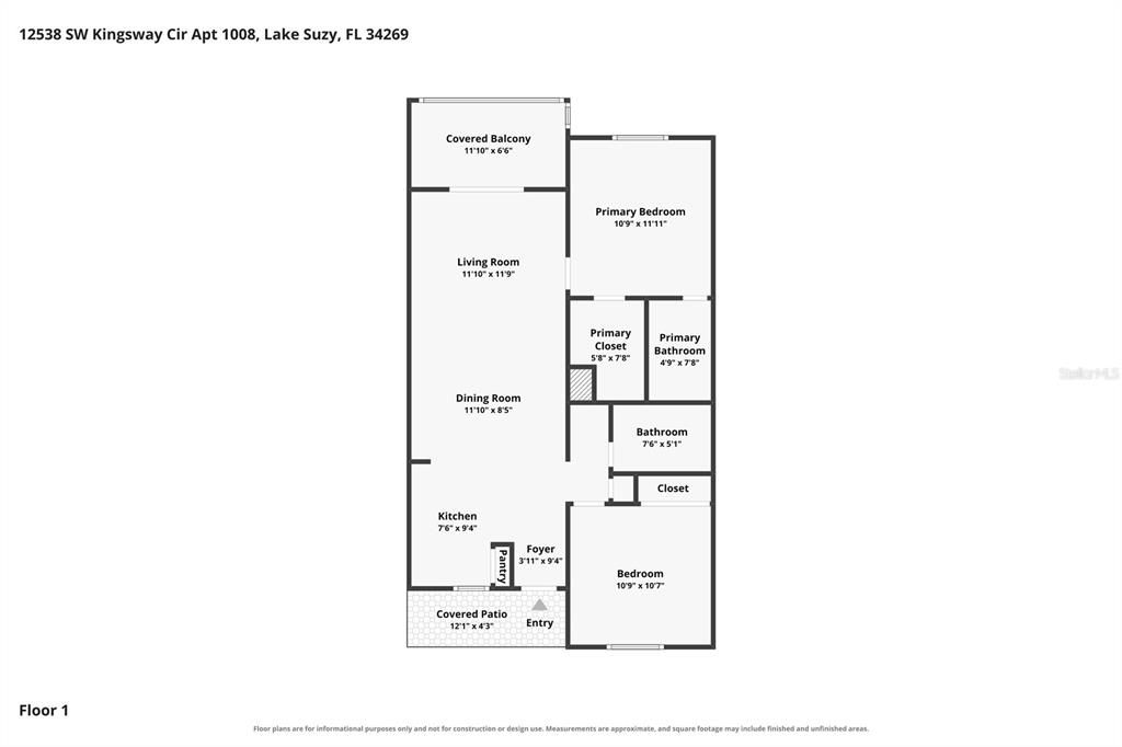 For Sale: $185,000 (2 beds, 2 baths, 871 Square Feet)