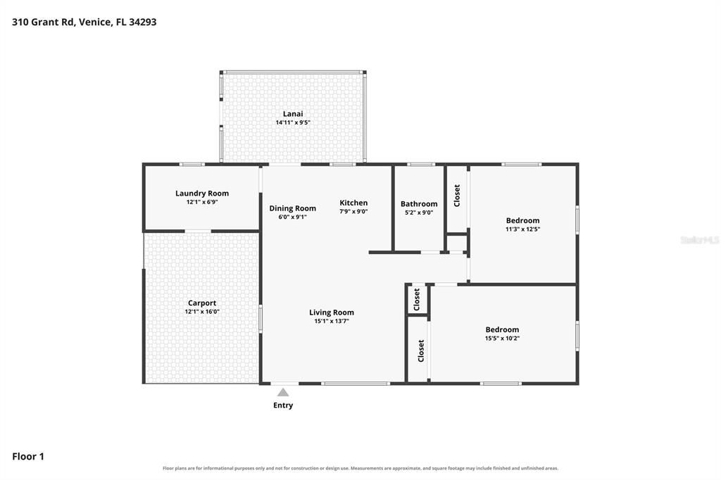 For Sale: $245,000 (2 beds, 1 baths, 912 Square Feet)