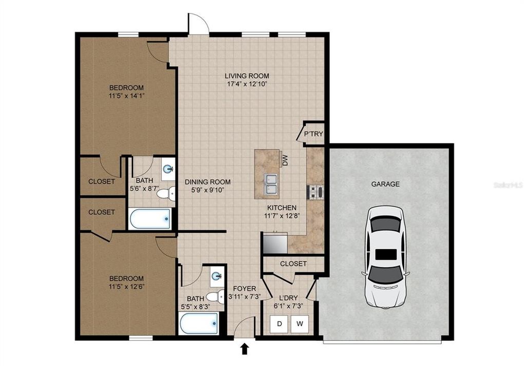 For Sale: $250,000 (2 beds, 2 baths, 1044 Square Feet)