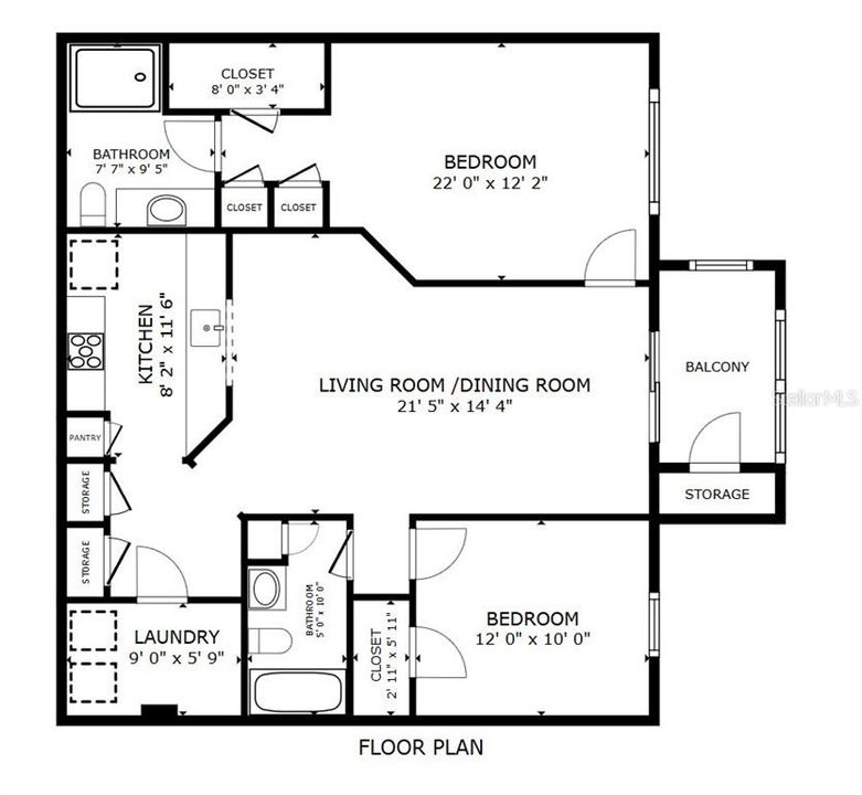 For Sale: $190,000 (2 beds, 2 baths, 1107 Square Feet)