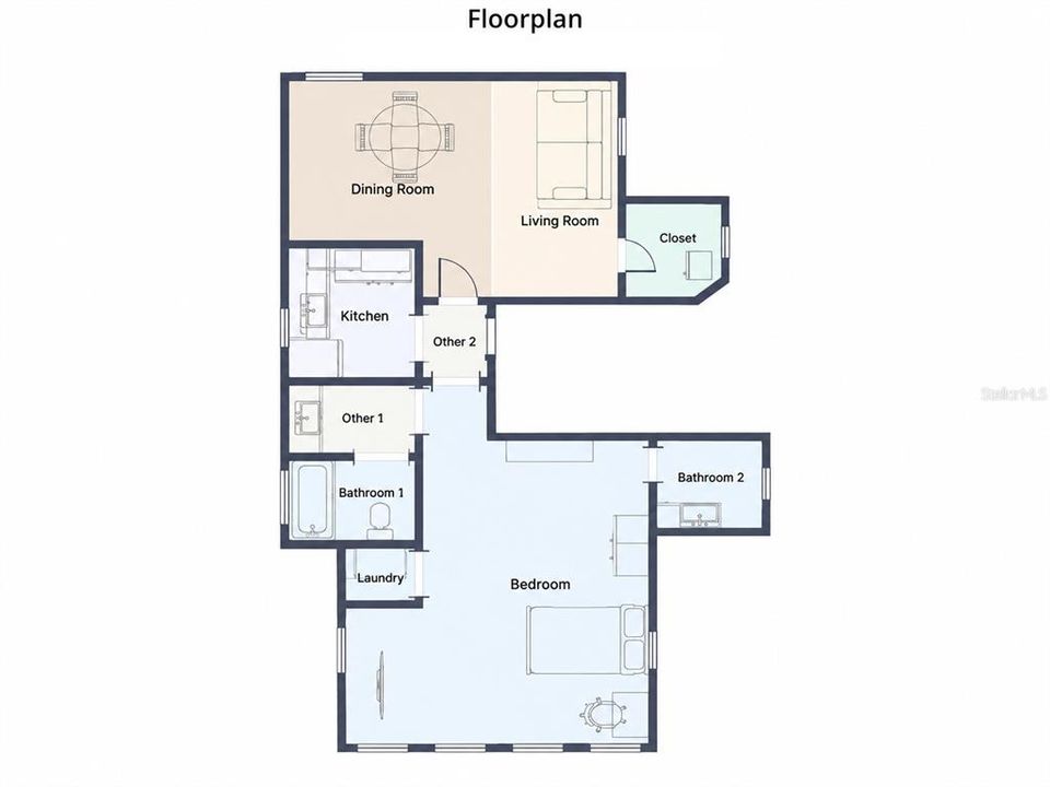 For Rent: $1,600 (1 beds, 1 baths, 700 Square Feet)