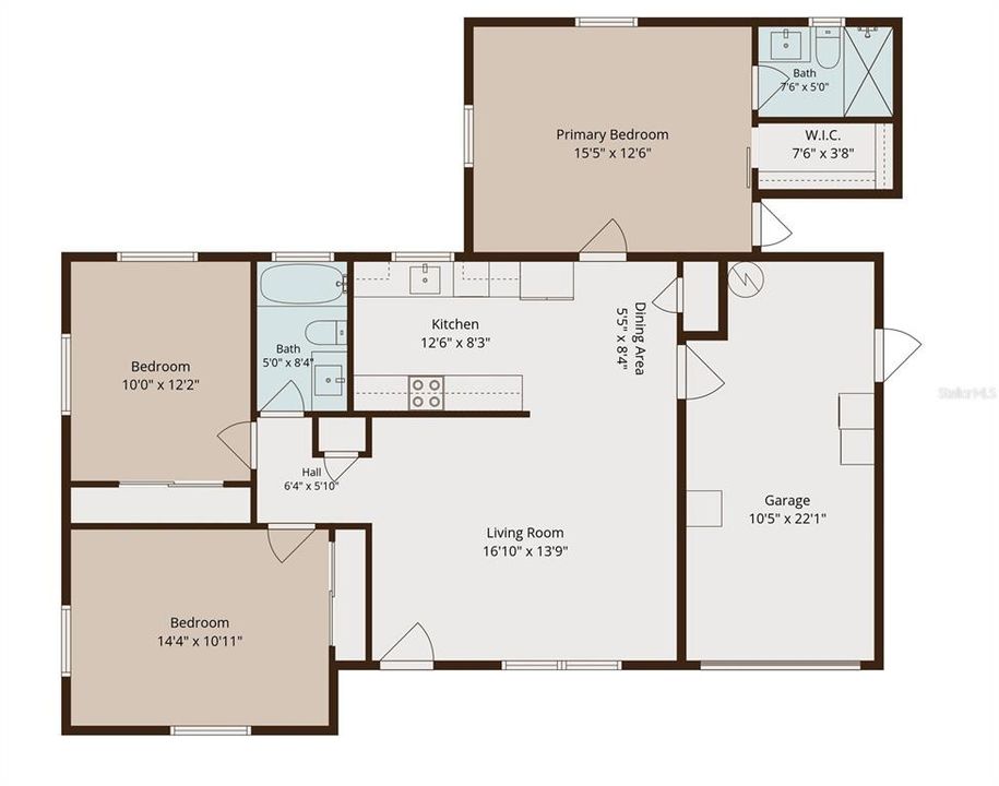 На продажу: $279,900 (3 спален, 2 ванн, 1200 Квадратных фут)