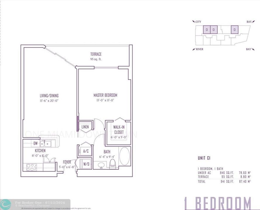 Active With Contract: $3,200 (1 beds, 1 baths, 846 Square Feet)
