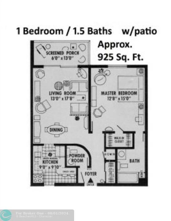 Active With Contract: $137,500 (1 beds, 1 baths, 850 Square Feet)