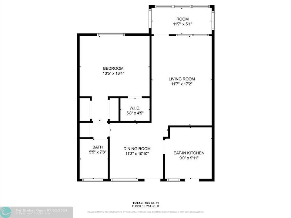 For Rent: $1,500 (1 beds, 1 baths, 730 Square Feet)