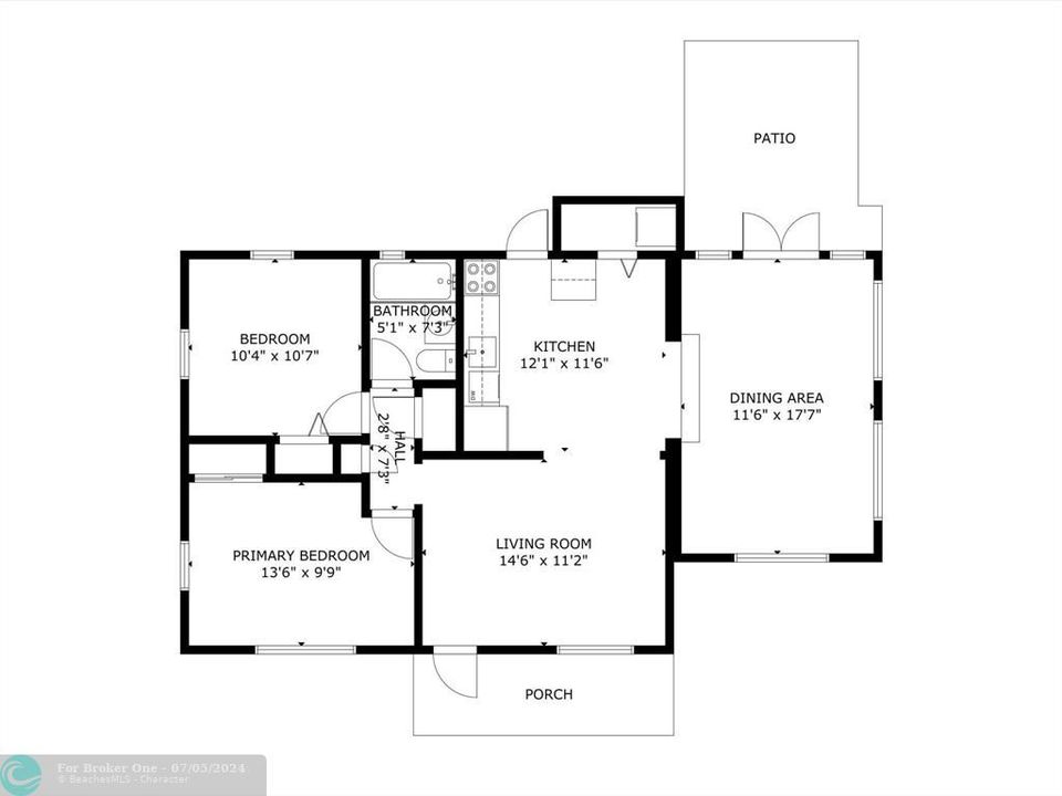 Active With Contract: $389,000 (2 beds, 1 baths, 960 Square Feet)