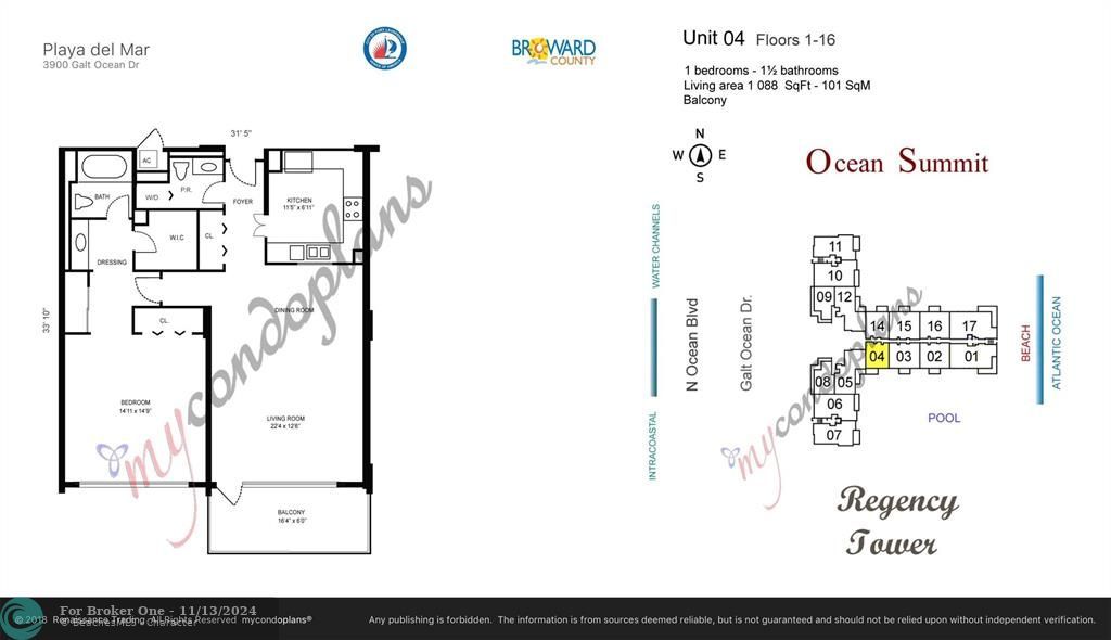 Active With Contract: $489,444 (1 beds, 1 baths, 1088 Square Feet)