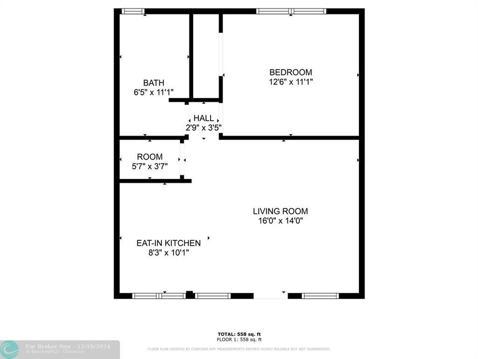 Activo con contrato: $385,000 (1 camas, 1 baños, 563 Pies cuadrados)