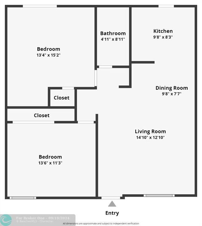 Active With Contract: $251,900 (2 beds, 1 baths, 820 Square Feet)