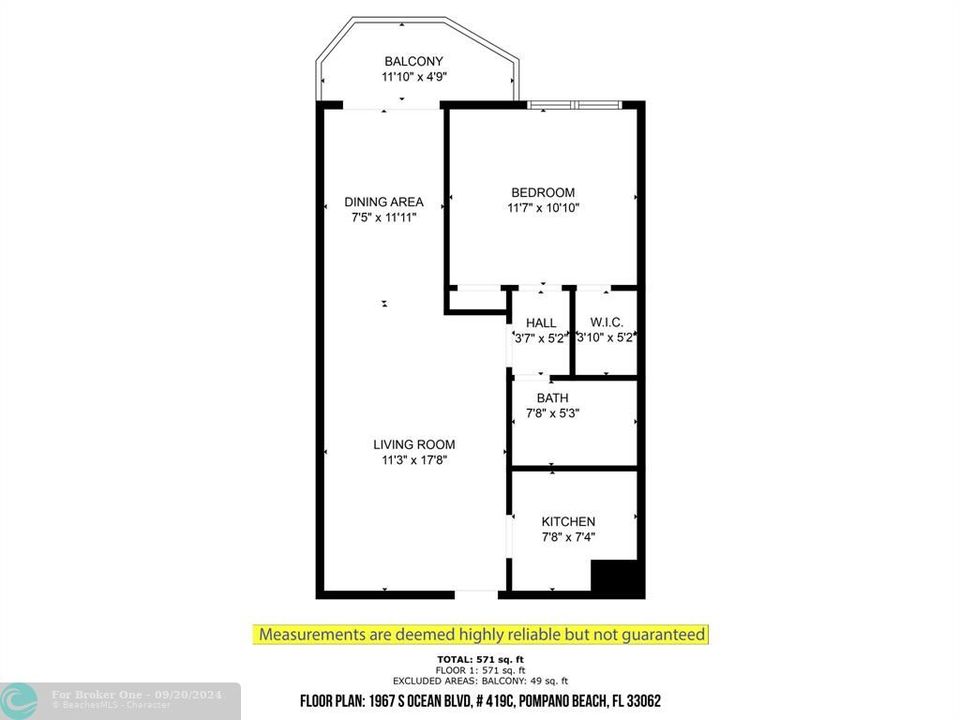 For Sale: $235,000 (1 beds, 1 baths, 610 Square Feet)