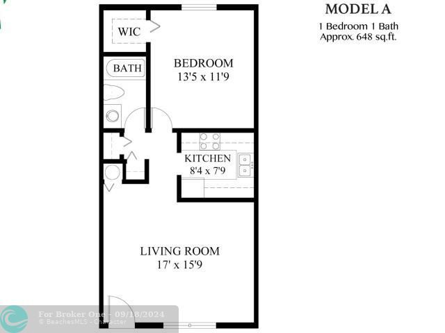 For Rent: $1,687 (1 beds, 1 baths, 648 Square Feet)